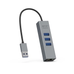 USB3.0 铝合金千兆网卡 3口USB3.0集线器