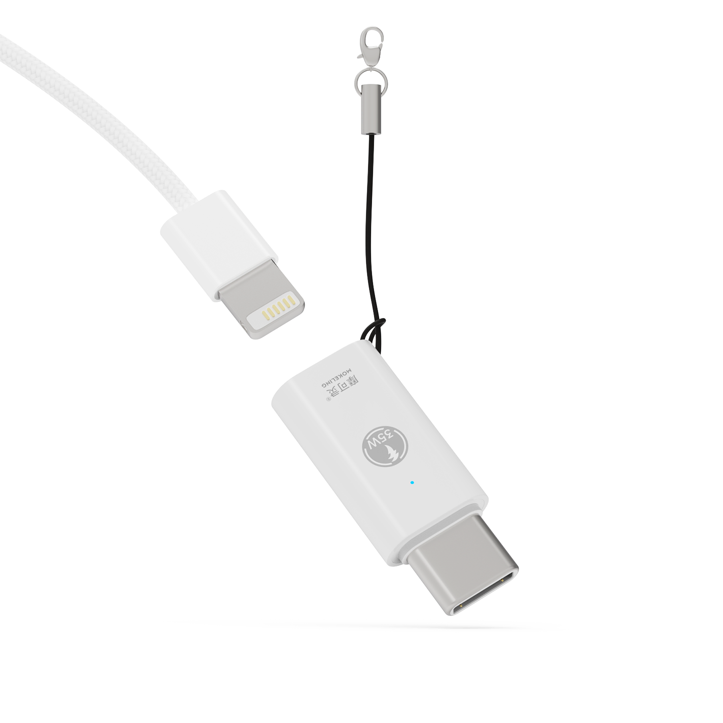 CH2011-05 指示灯挂绳 18W Lightning母转Type-C公 充电转接头