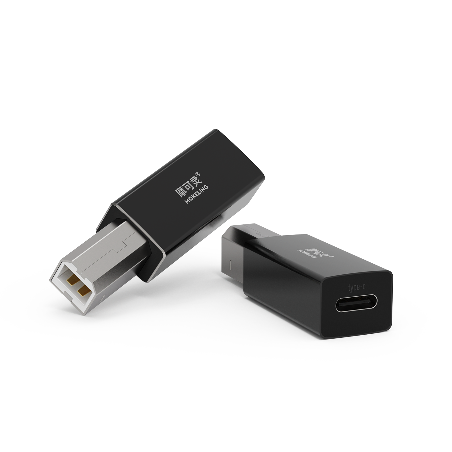 CH2107 直头黑色 Type-C转USB-B打印口转接头