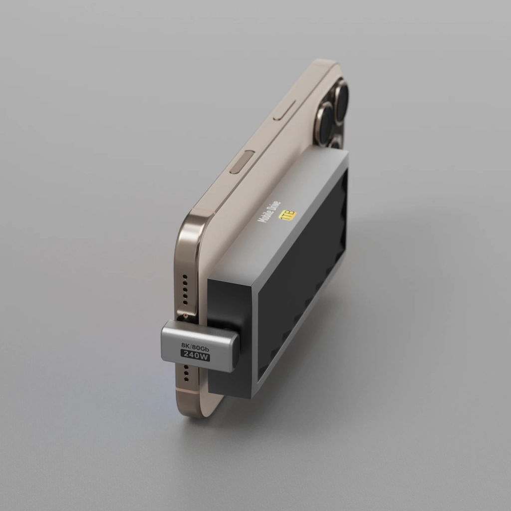 USB4 80Gbps 全功能 Type-C 转接头（U型弯）