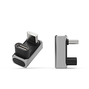 CH2240W-80G-U1银 C公对C母 U弯 银色 USB4转接头