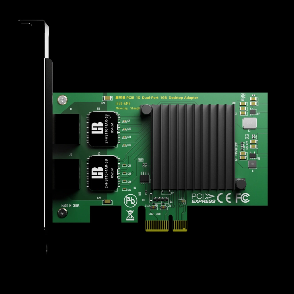 PCI-E Intel芯片i350 软路由/虚拟化原生 双口千兆网卡