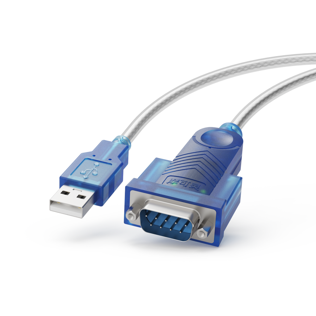 摩可灵 CH588A 公头铆钉 USB 转 RS-232 串口线，DB9 公头两侧为内螺纹铆钉